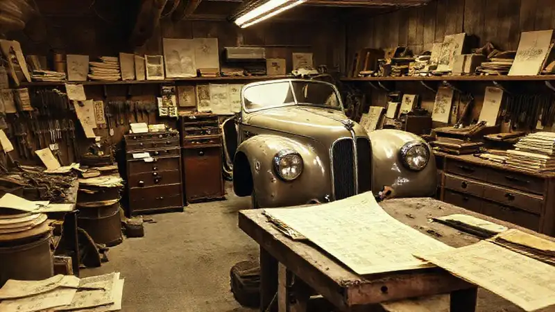 Taller de restauración de coches antiguos