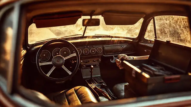 Un coche clásico evoca nostalgia y trabajo