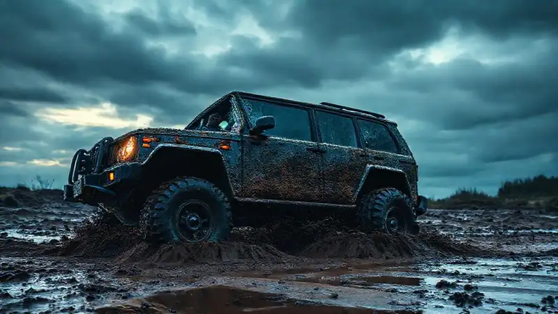 Un SUV robusto domina el barro